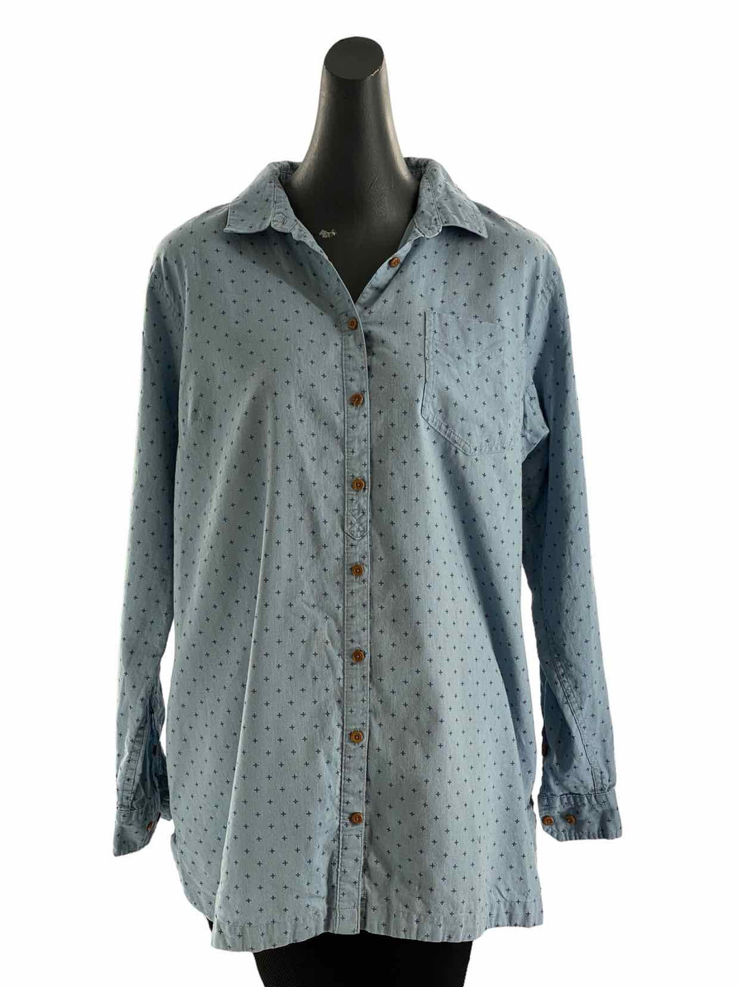 Duluth Trading Size XXL Blue Print Long Sleeve Shirts