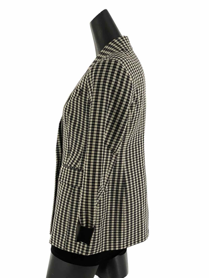 Open Edit Size S White Black Checkered Jacket
