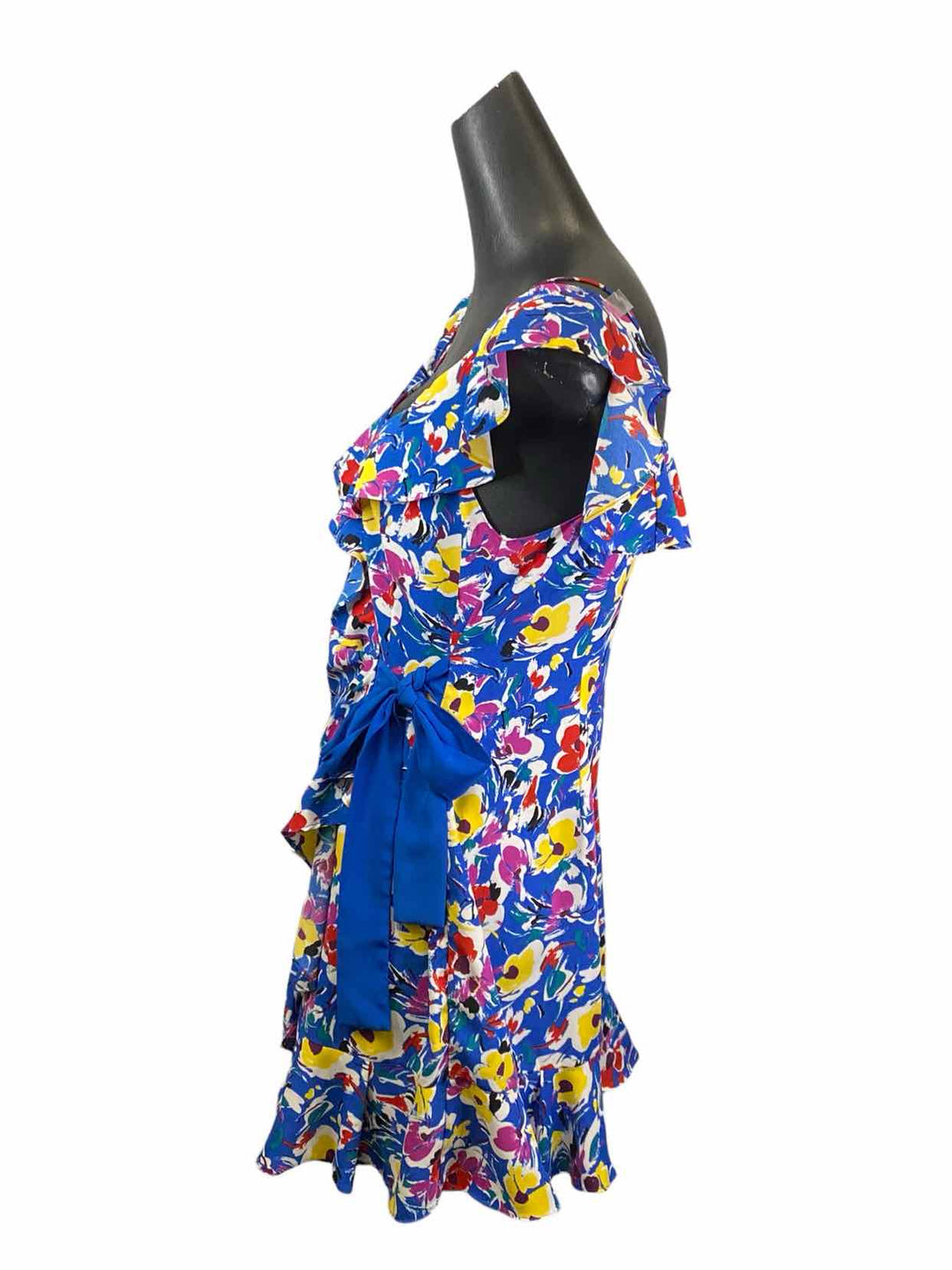 TOPSHOP Size 10 Blue Multi Floral Dress
