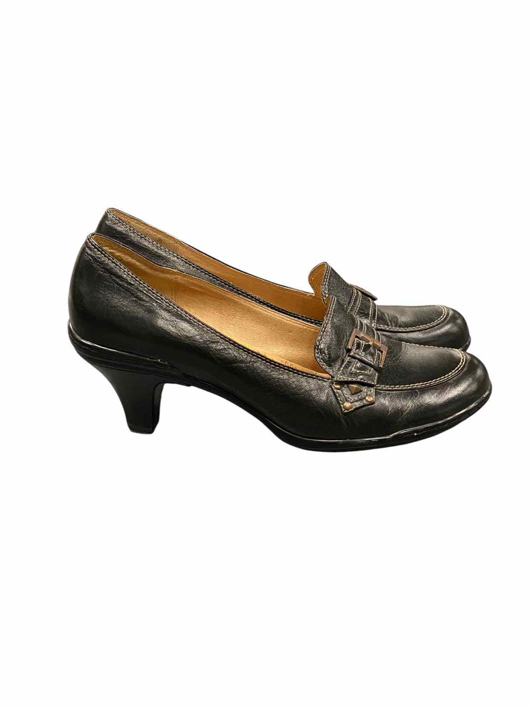Sofft Shoe Size 10 Black Leather Heels