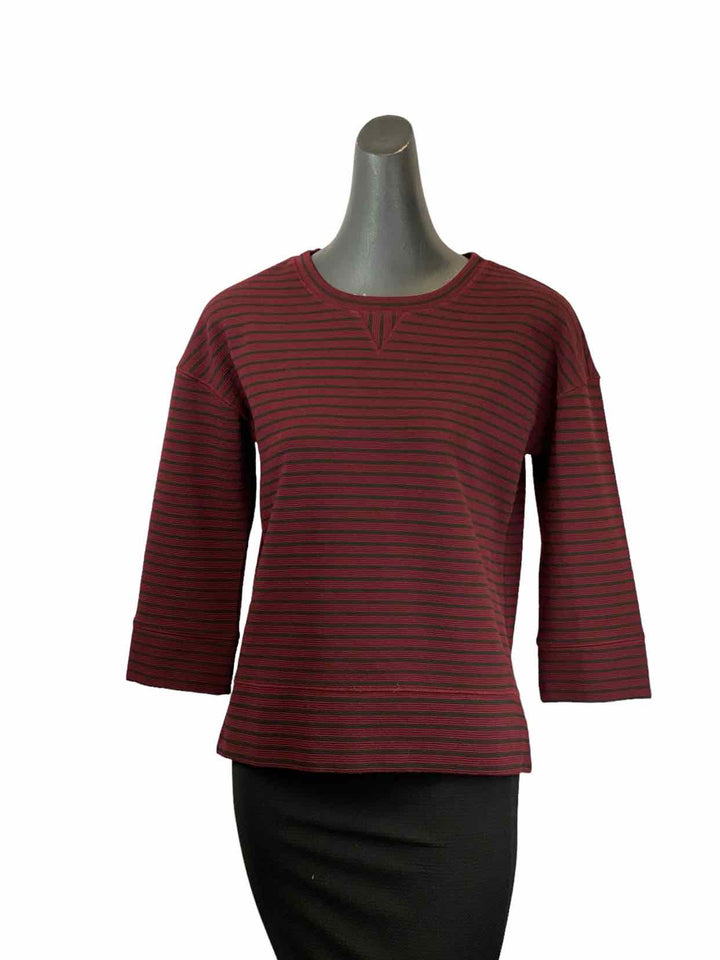 Lou & Gray Size XS Red Black Striped Long Sleeve Shirts