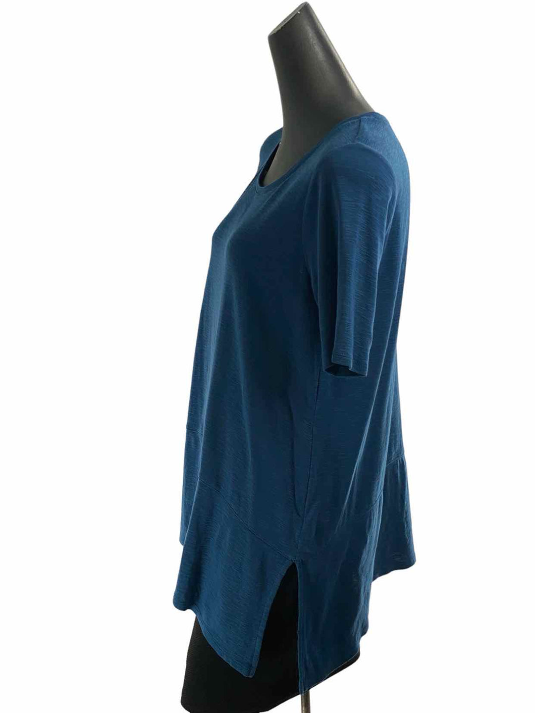 J Jill Size M Blue 100% Pima Cotton Short Sleeve Shirts