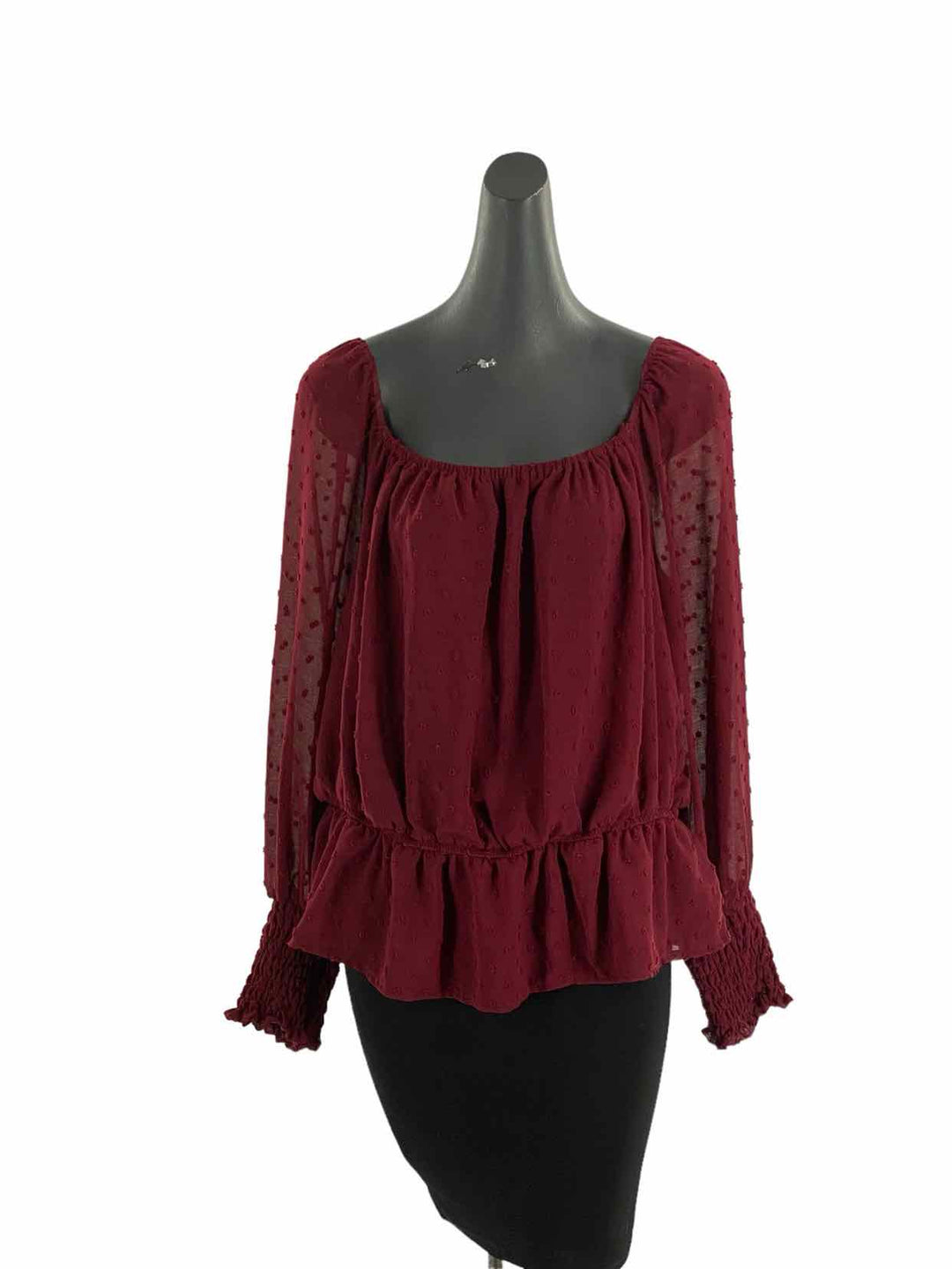 She + Sky Size 1XL Red Long Sleeve Shirts