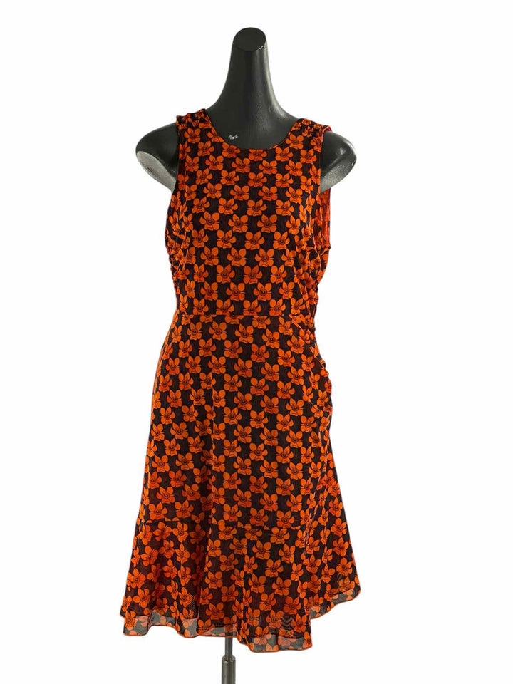Cabi Size S Orange Black Print NWOT Dress