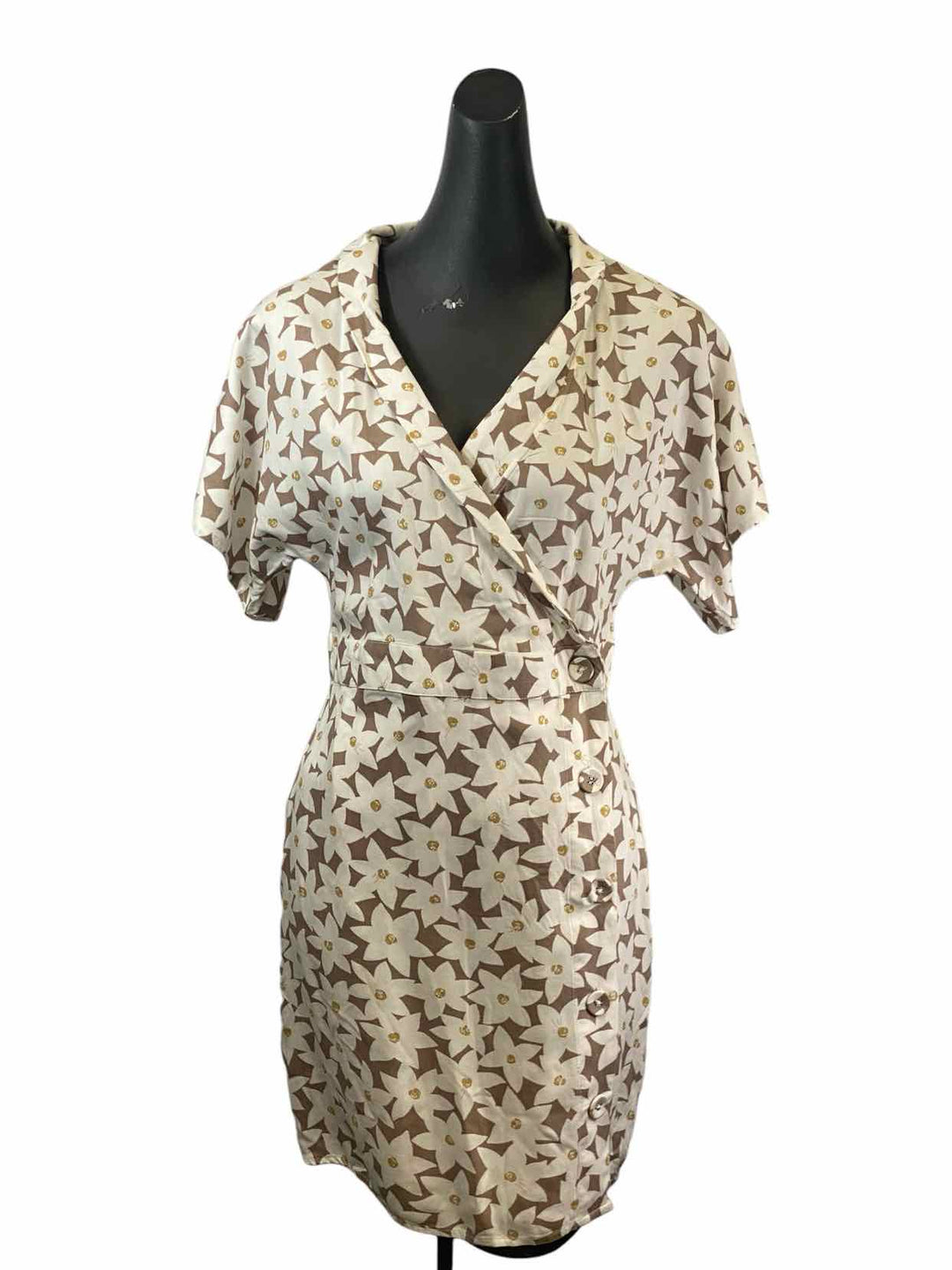 Billabong Size M Cream Print Dress