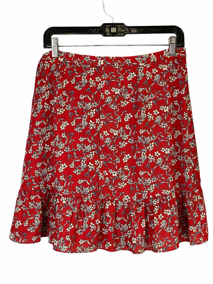 Banana Republic Size 6 Red Floral Skirt