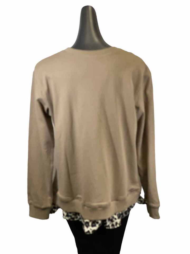 Easel Size S Olive Green Animal Print two-layer Sweatshirt