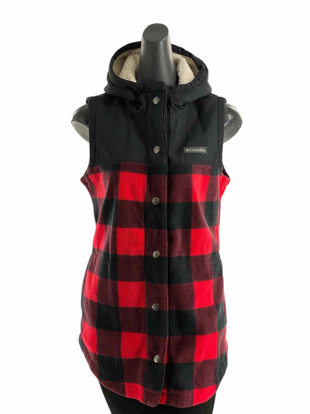 Columbia Size M Red Black Plaid Vest (Outdoor)