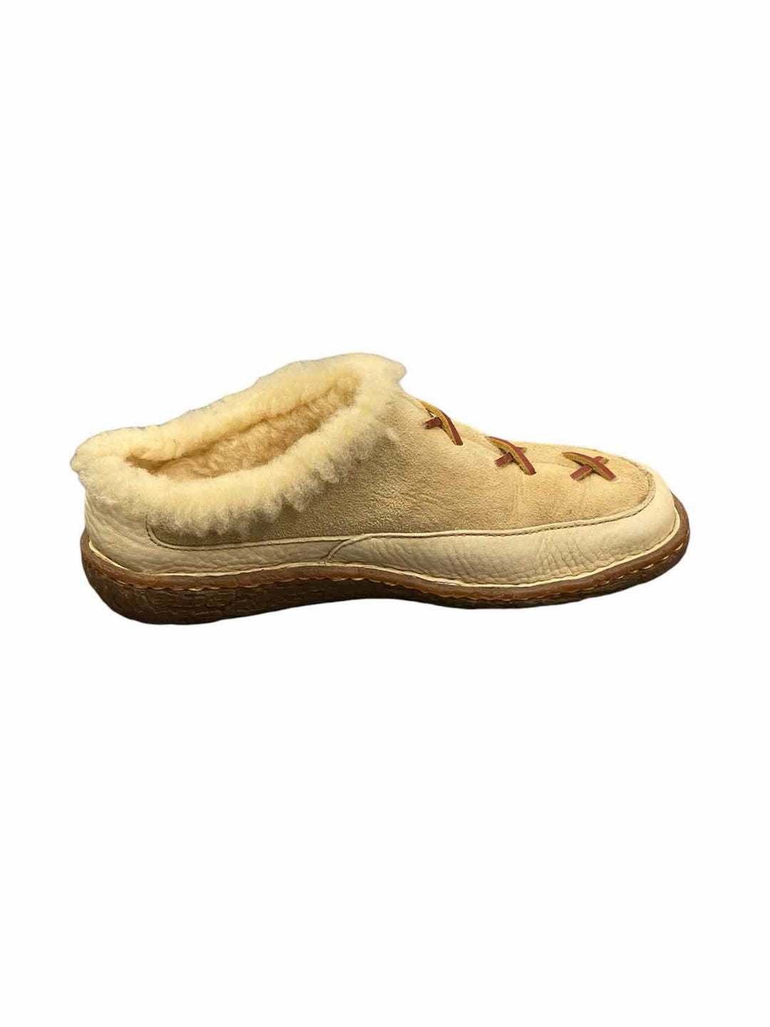 Born Shoe Size 6.5 Cream Leather Slippers