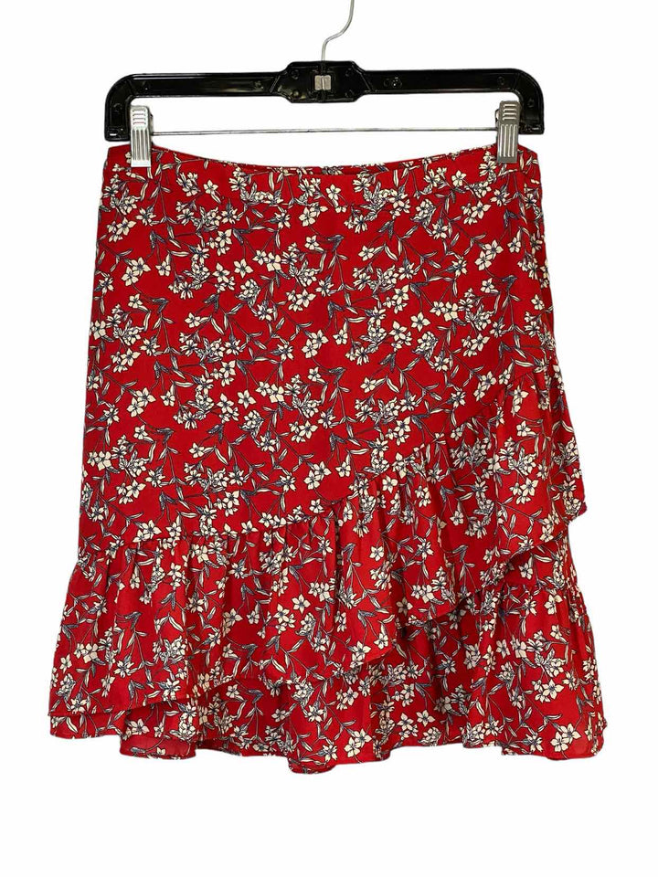 Banana Republic Size 6 Red Floral Skirt