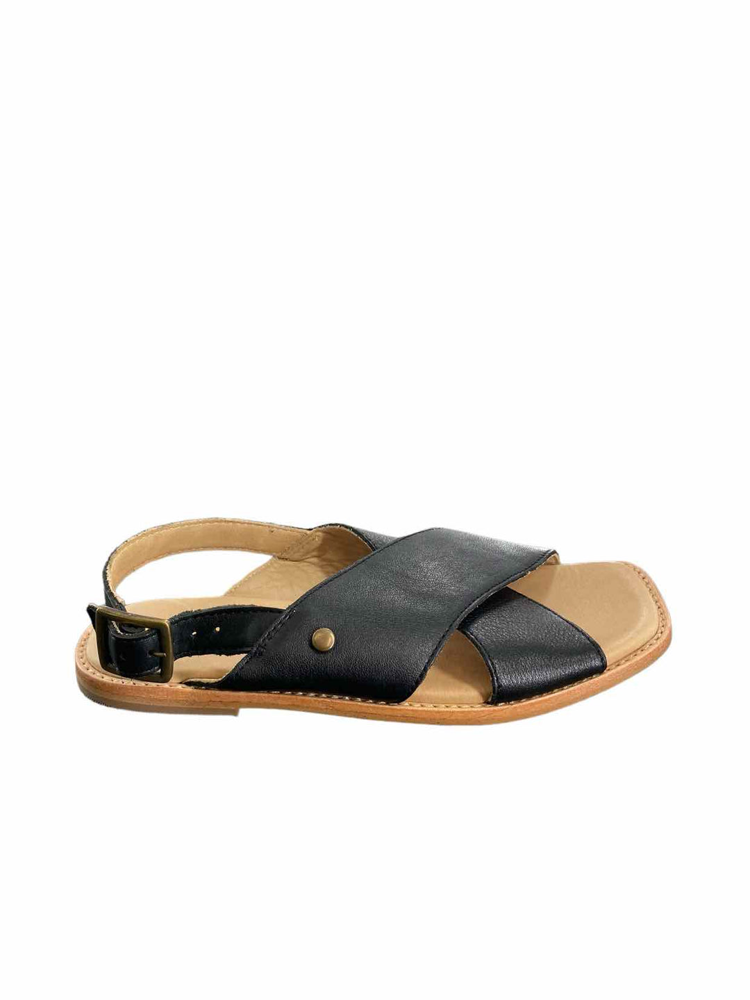 Portland Leather Goods Shoe Size 6.5 Black Leather Sandals