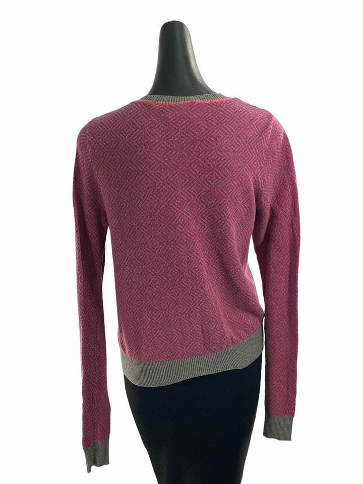 Cabi Size M Pink Gray Print Sweater