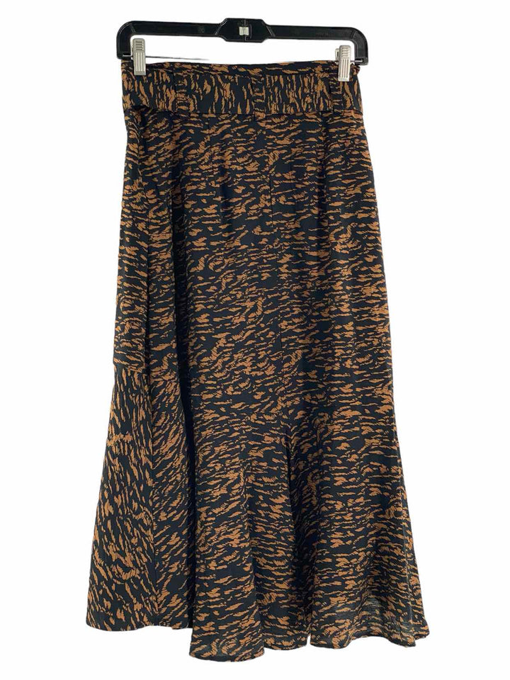 Banana Republic Size 0 Black Brown Print Skirt