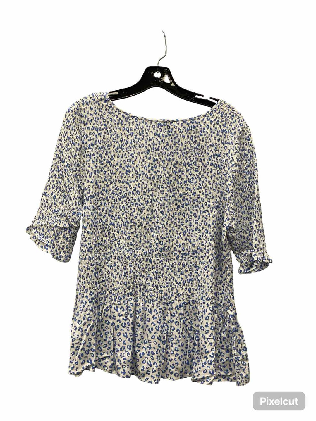 Elodie Size XL White Blue Lady Short Sleeve Shirts