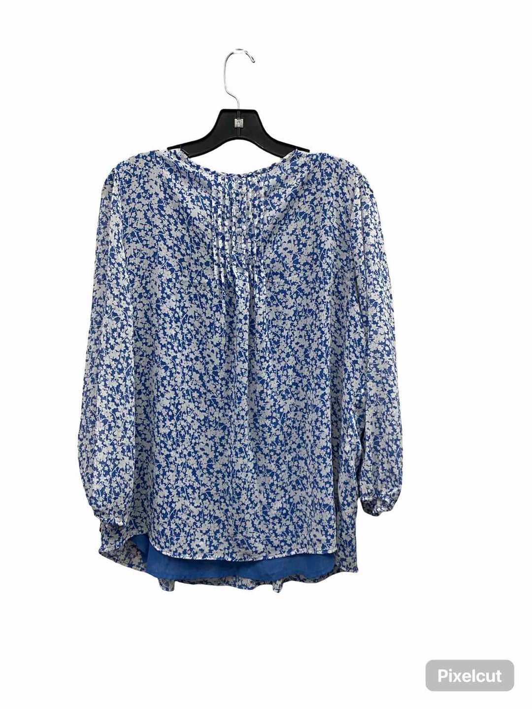 Tommy Hilfiger Size XL Blue White Floral Long Sleeve Shirts