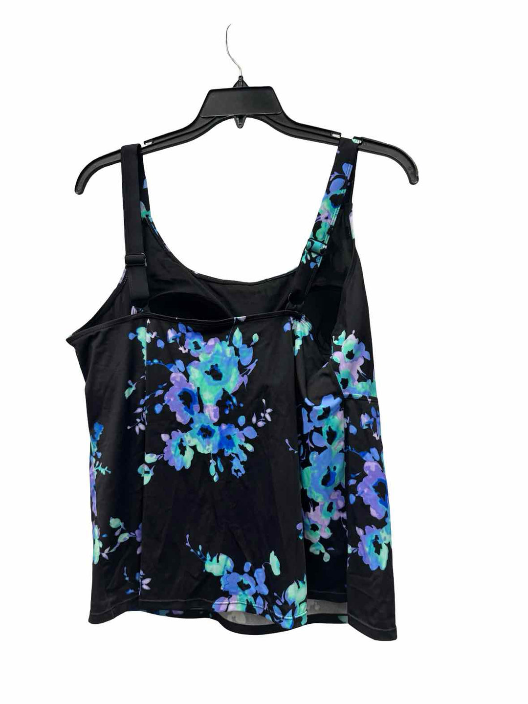 Swimsuits for All Size 20 Black Floral Swimsuit Top