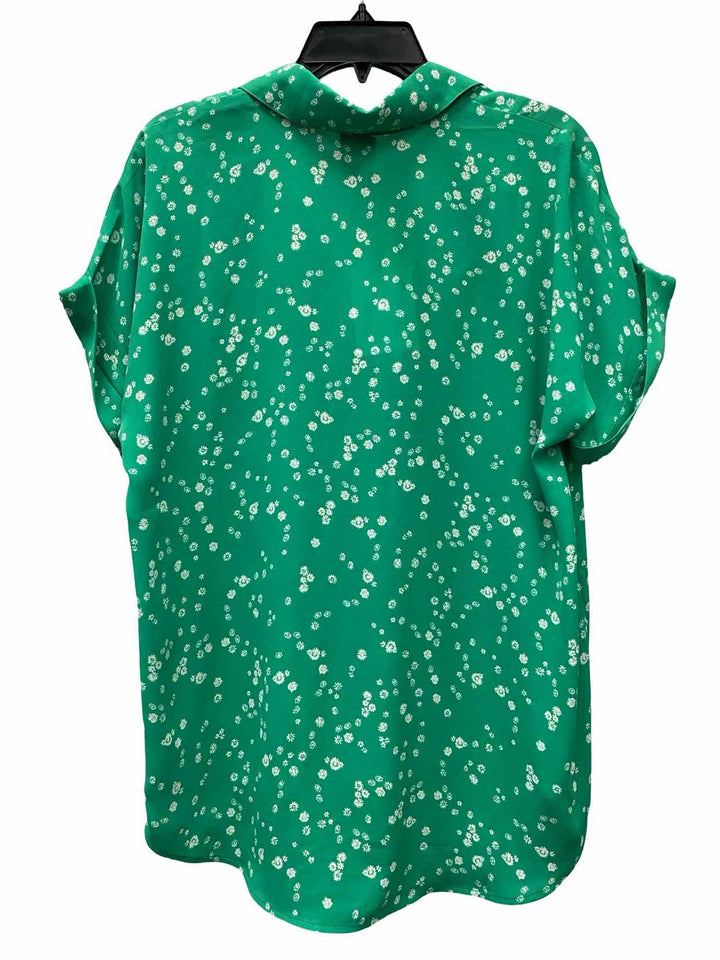 Cabi Size S Green Floral Short Sleeve Shirts