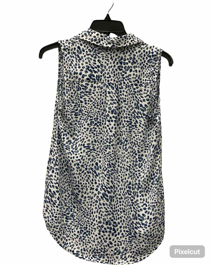 Cabi Size XS Blue White leapard Tank Top
