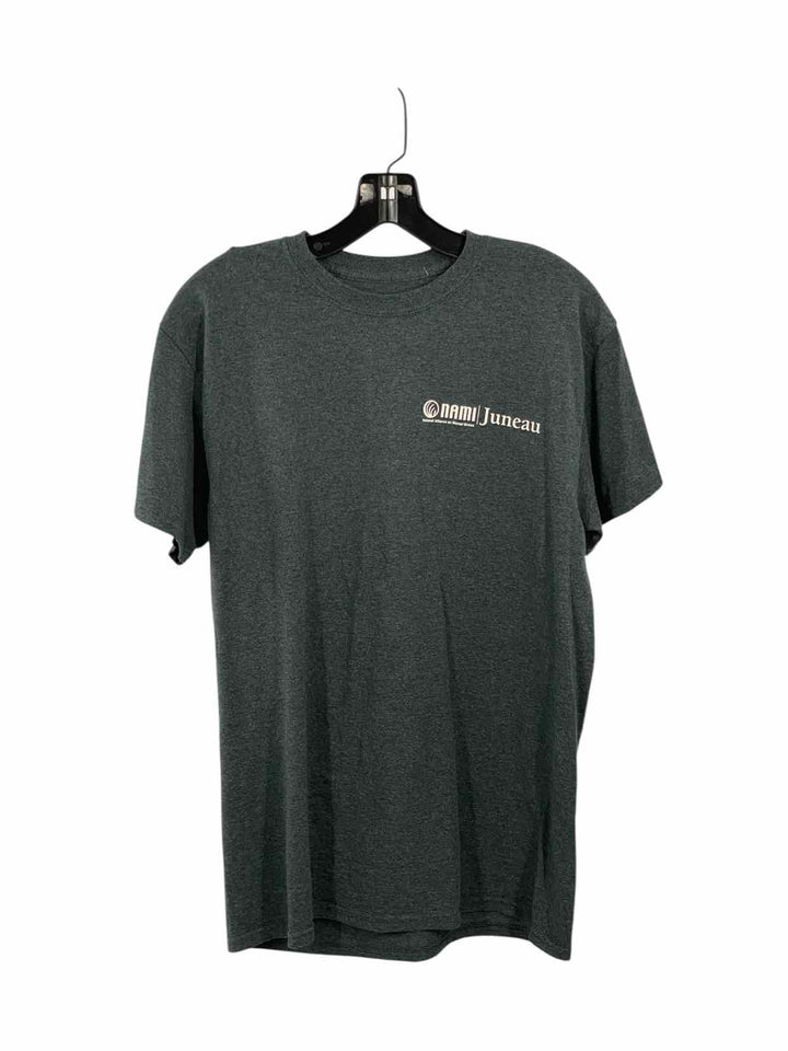 Custom Ink Size L Gray Print T-shirt