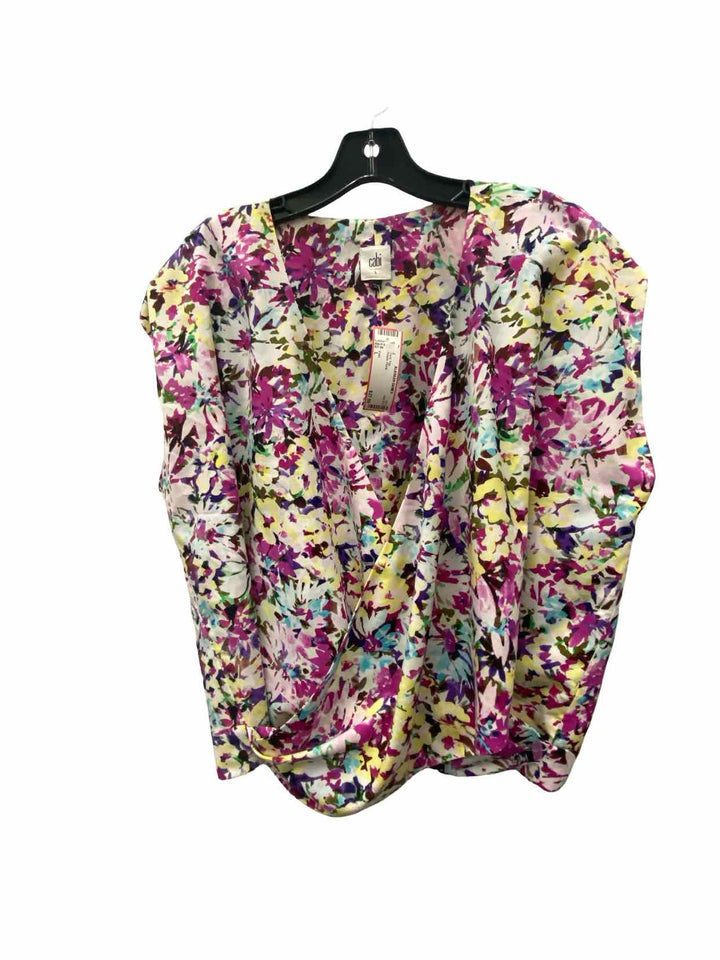 Cabi Size L Purple Floral Tank Top