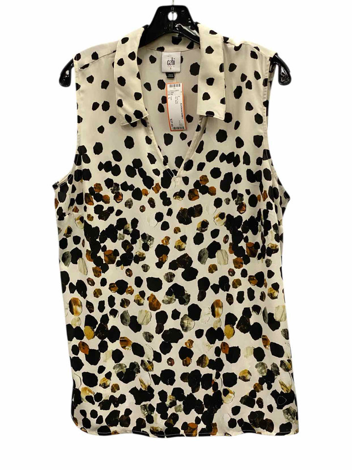 Cabi Size L Tan Black Tank Top