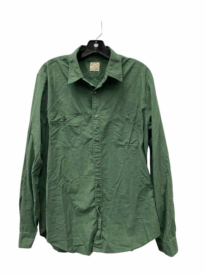J Crew Size L Green Long Sleeve Shirts