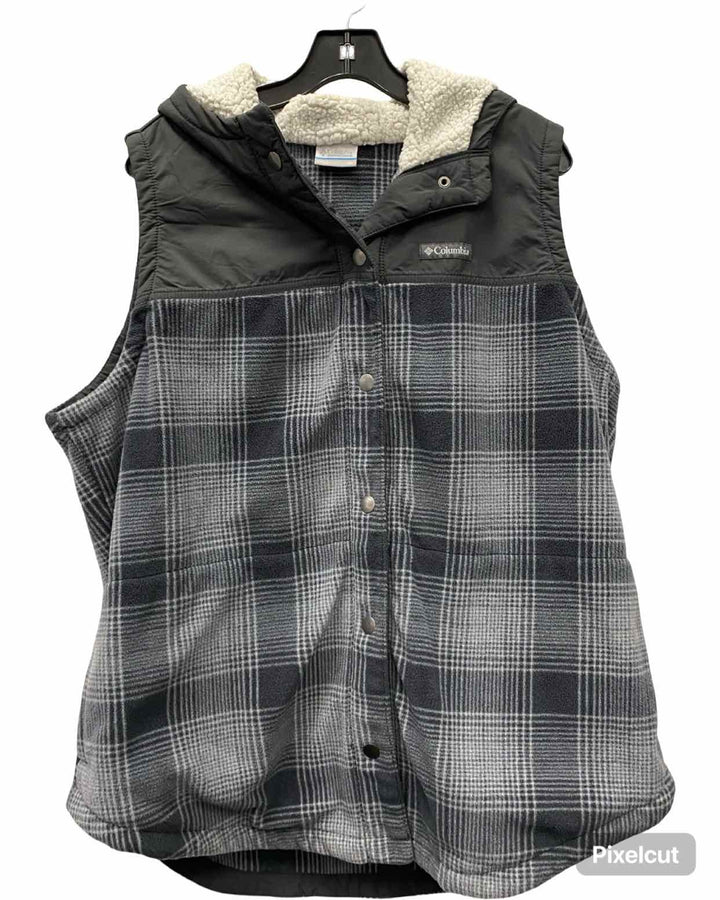 Columbia Size 2X Grey Plaid Vest (Outdoor)