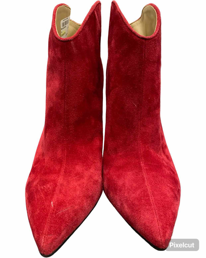 Marc Fisher Shoe Size 8 Red Faux Suede Pointed Boots(Ankle)