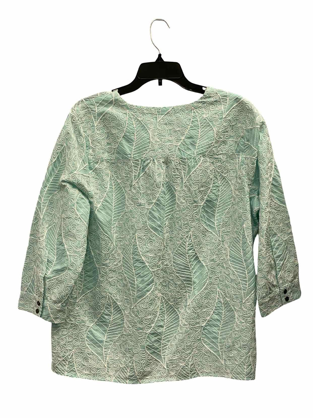 J Jill Size LT Blue White Embroidered NWT Long Sleeve Shirts