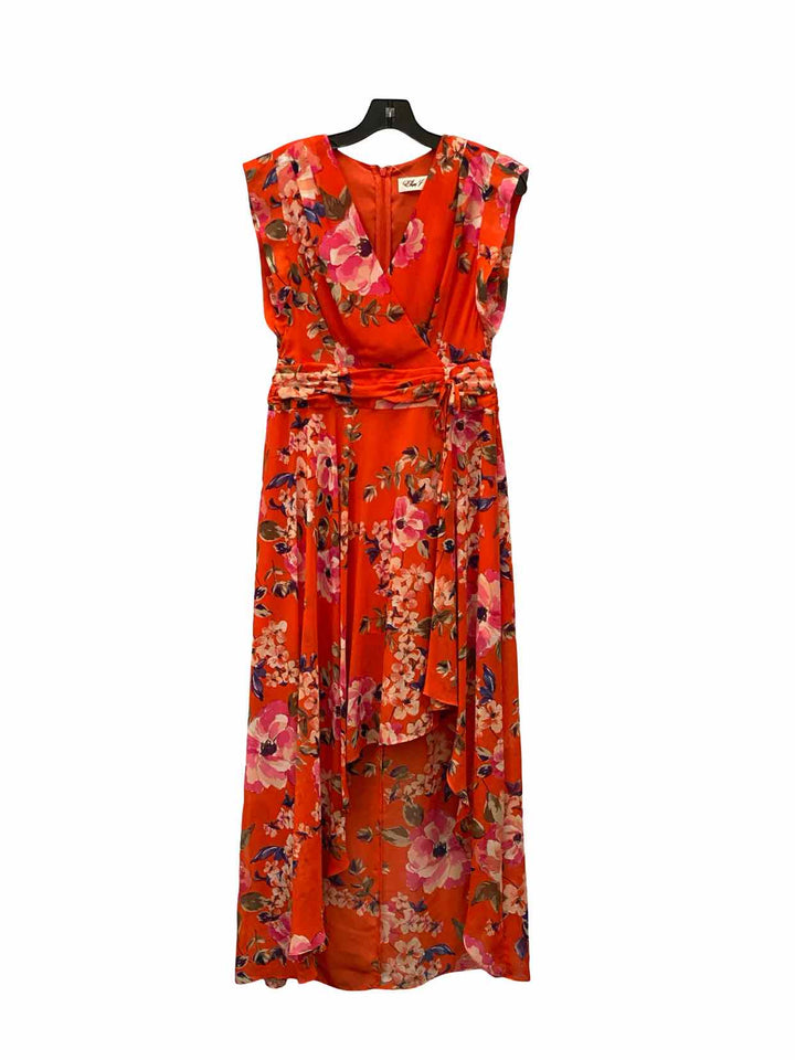 Eliza J Size 6P Orange Floral Dress