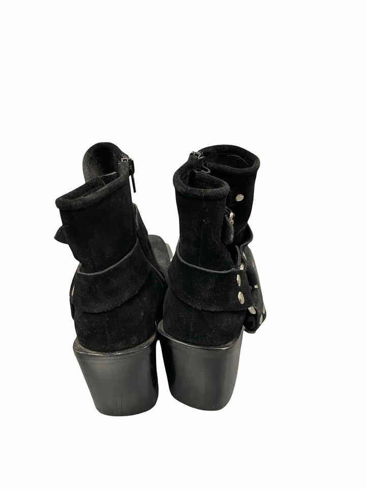 Jeffrey Campbell Shoe Size 8.5 Black Handler Moto Boots(Ankle)