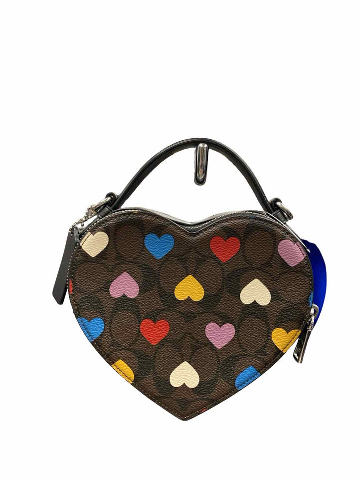 COACH Brown CP022 Heart Crossbody Purse
