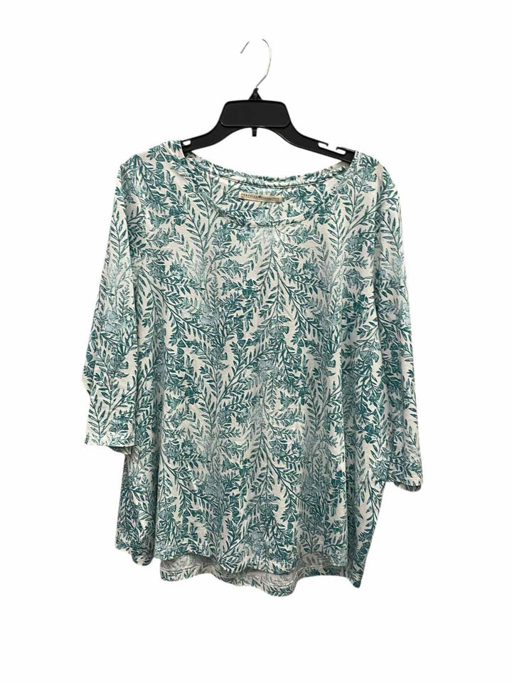 Peruvian Connection Size 2X Blue White 100% Pima Cotton Long Sleeve Shirts