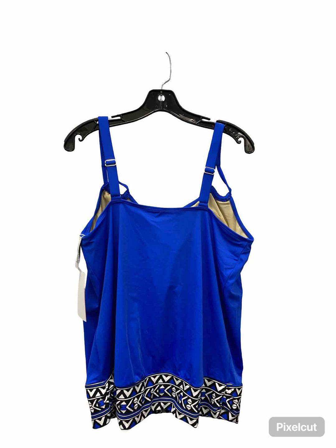 Swimsuits for All Size 18 Blue White Swimsuit Top