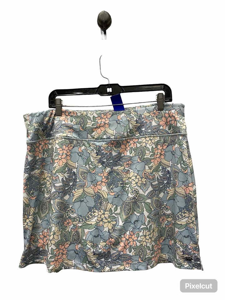 Tahari Size XL Blue Floral Skirt