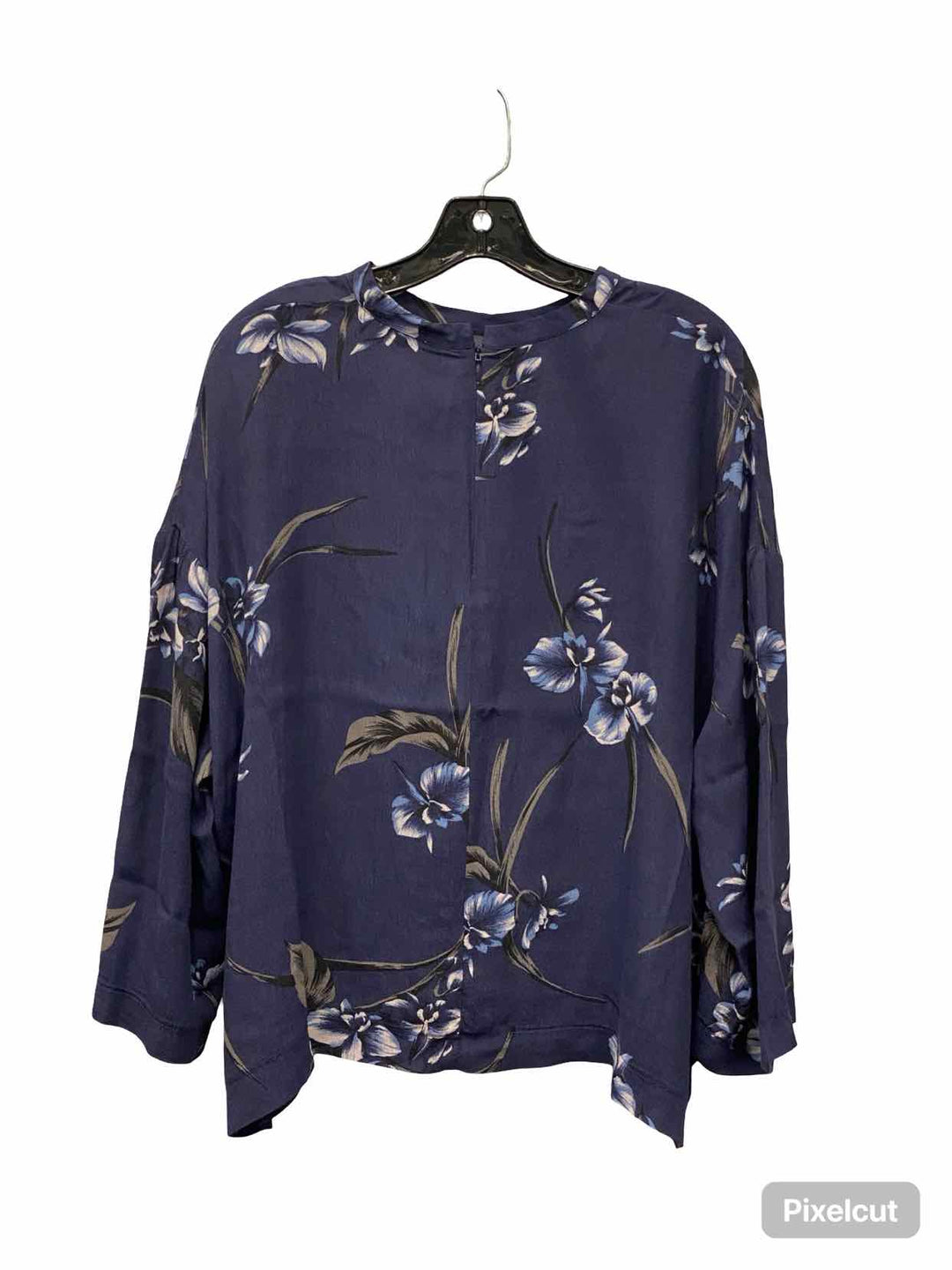 Ganni Size L Navy Floral NWT Long Sleeve Shirts