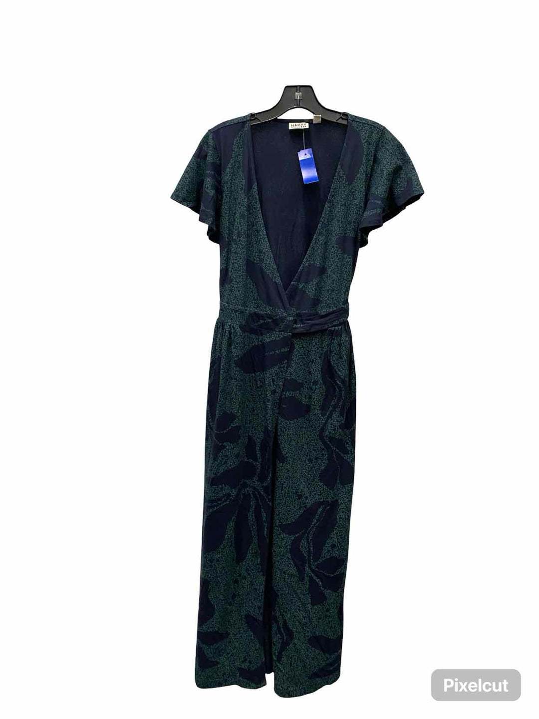 Happy Earth Size S/M Blue Green Print 100% Organic Cotton Dress