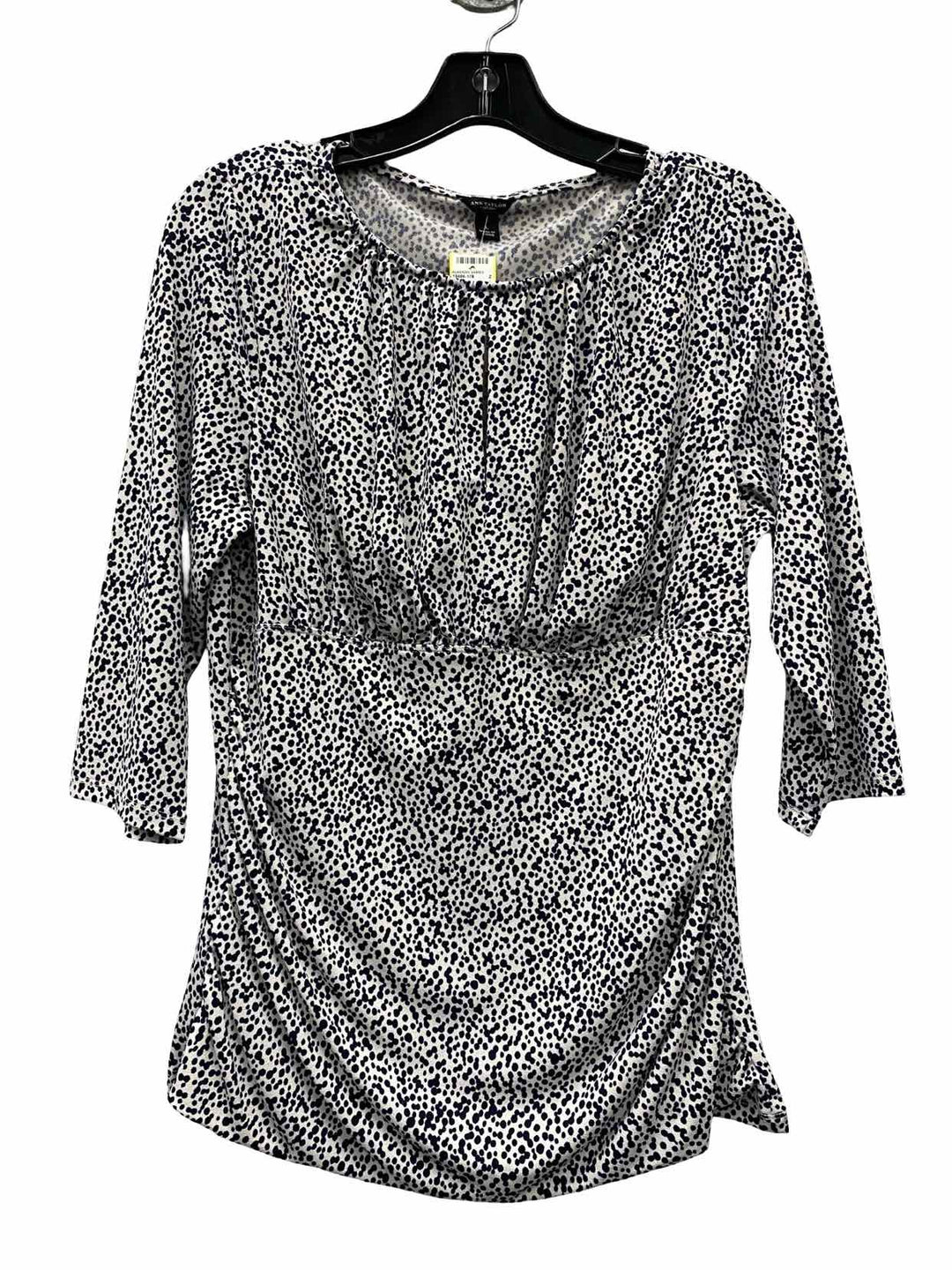 Ann Taylor Size L White Black spots Long Sleeve Shirts