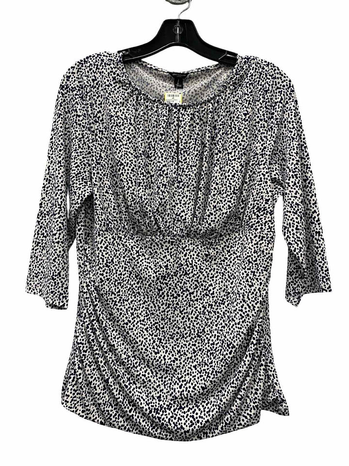 Ann Taylor Size L White Black spots Long Sleeve Shirts