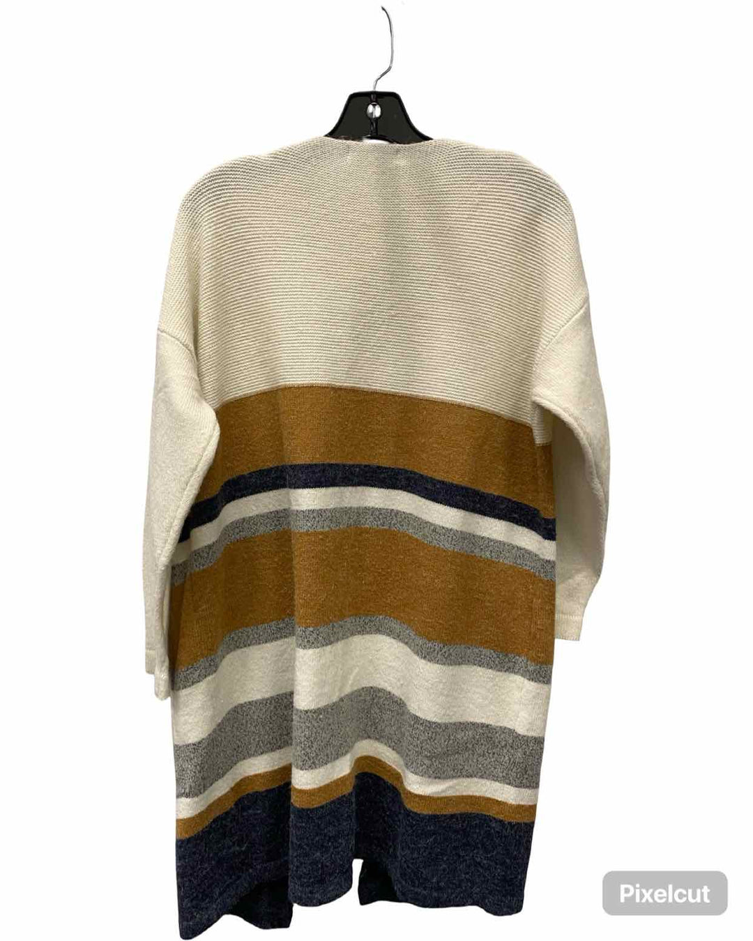 Polagram Size S Off White Brown Stripe Sweater