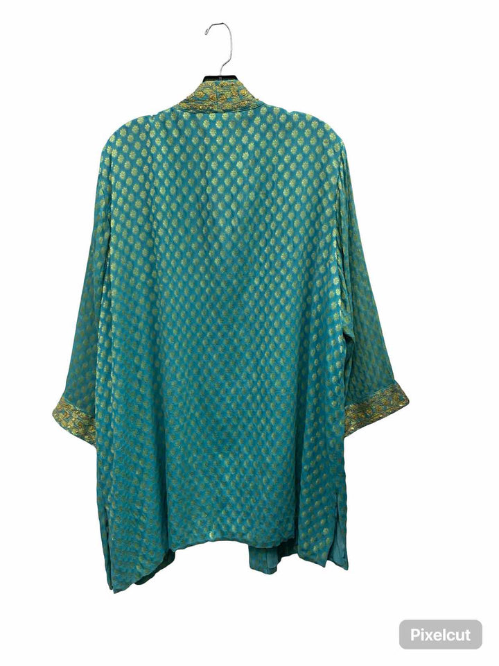 Soft Surroundings Size 2X Teal Gold Long Sleeve Shirts