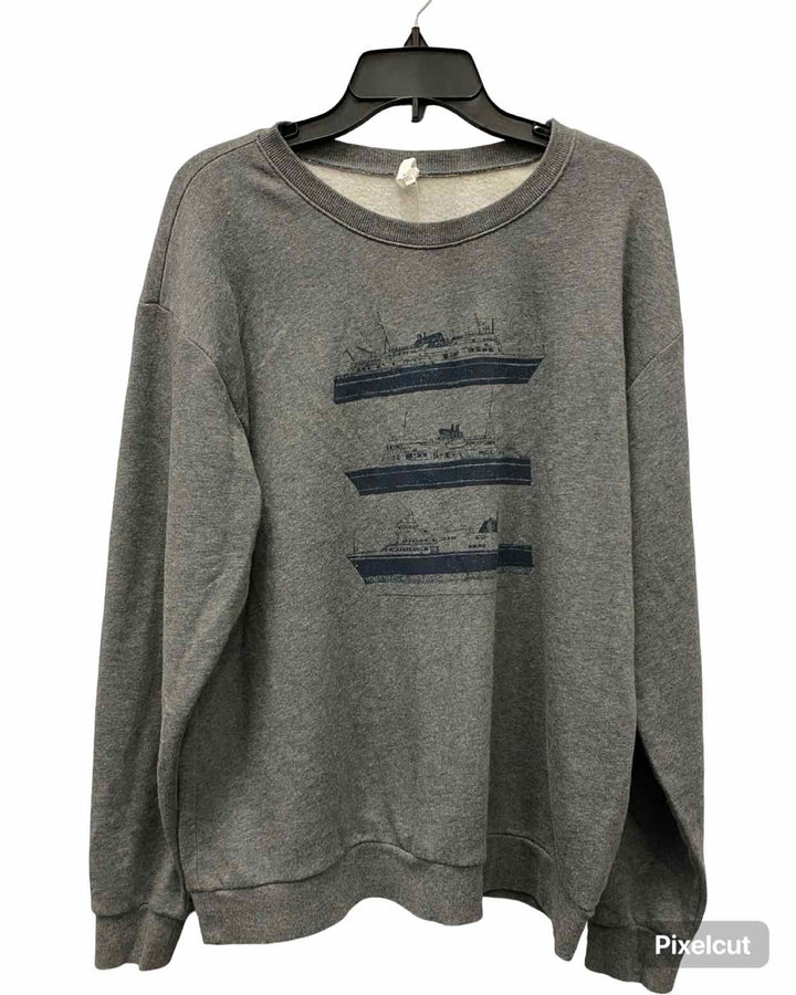 frost + fur Size L Grey Print Sweater