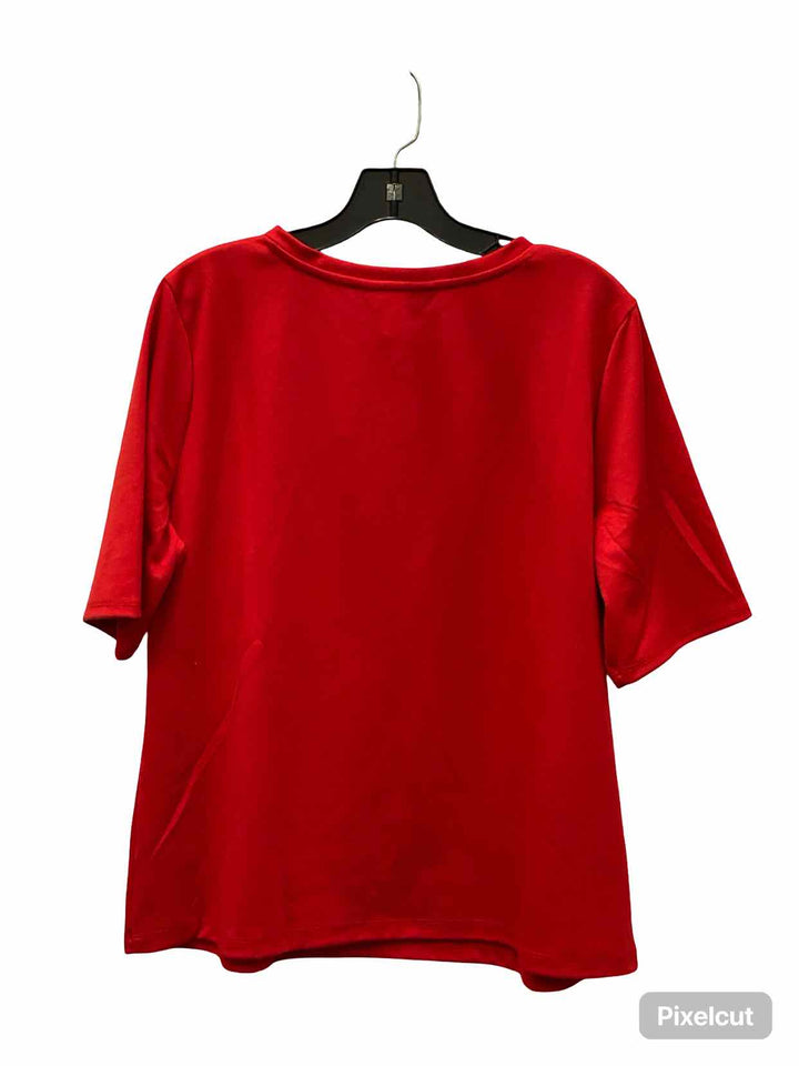 Liz Claiborne Size L Red Short Sleeve Shirts
