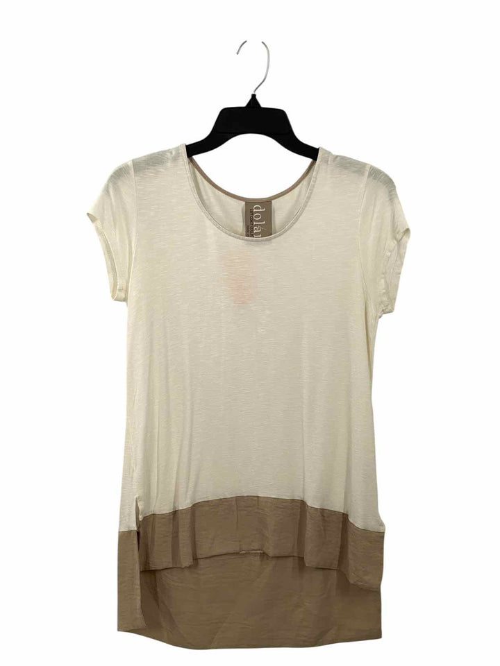 Dolan Size M White Brown Short Sleeve Shirts