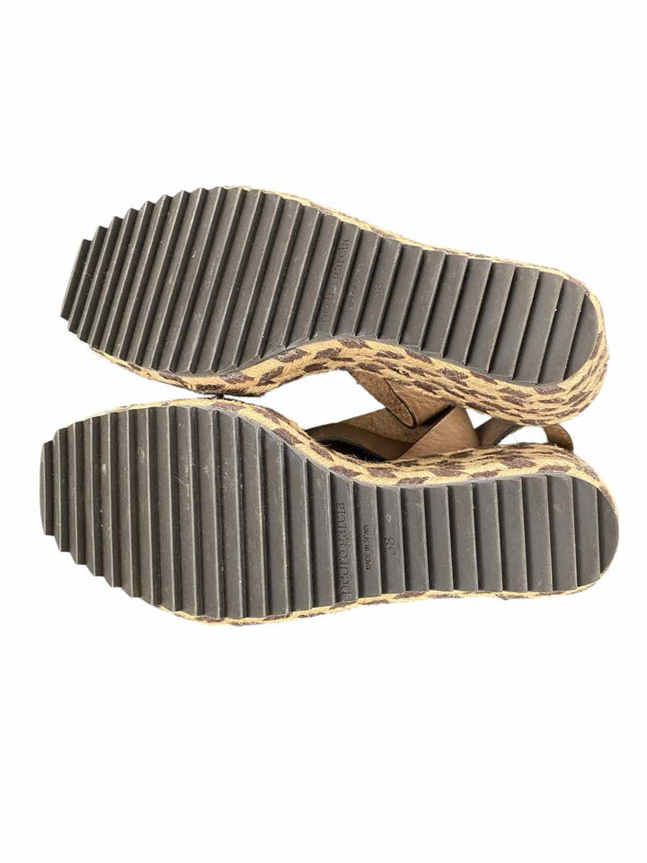 Pedro Garcia Shoe Size 38 Brown Leather Wedge Heel Sandals