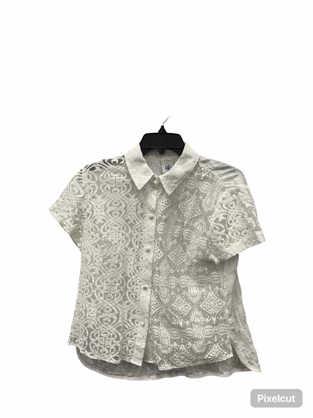 Cabi Size S White Lace Short Sleeve Shirts