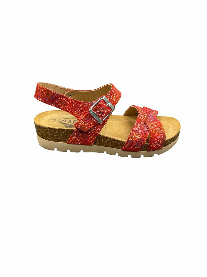 Plakton Shoe Size 37 Red Leather Sandals