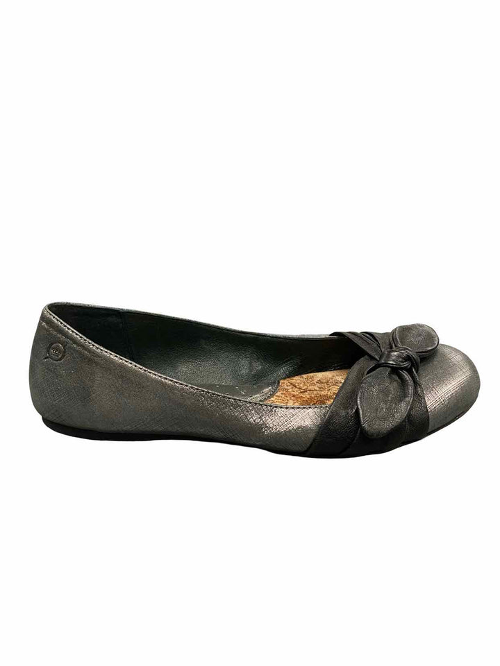 Born Shoe Size 9 Grey Metallic Leather Molly Flats
