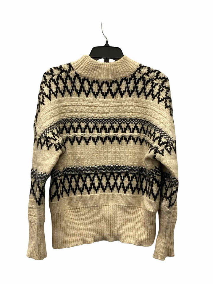 Room 34 Size XS Cream Black Sweater