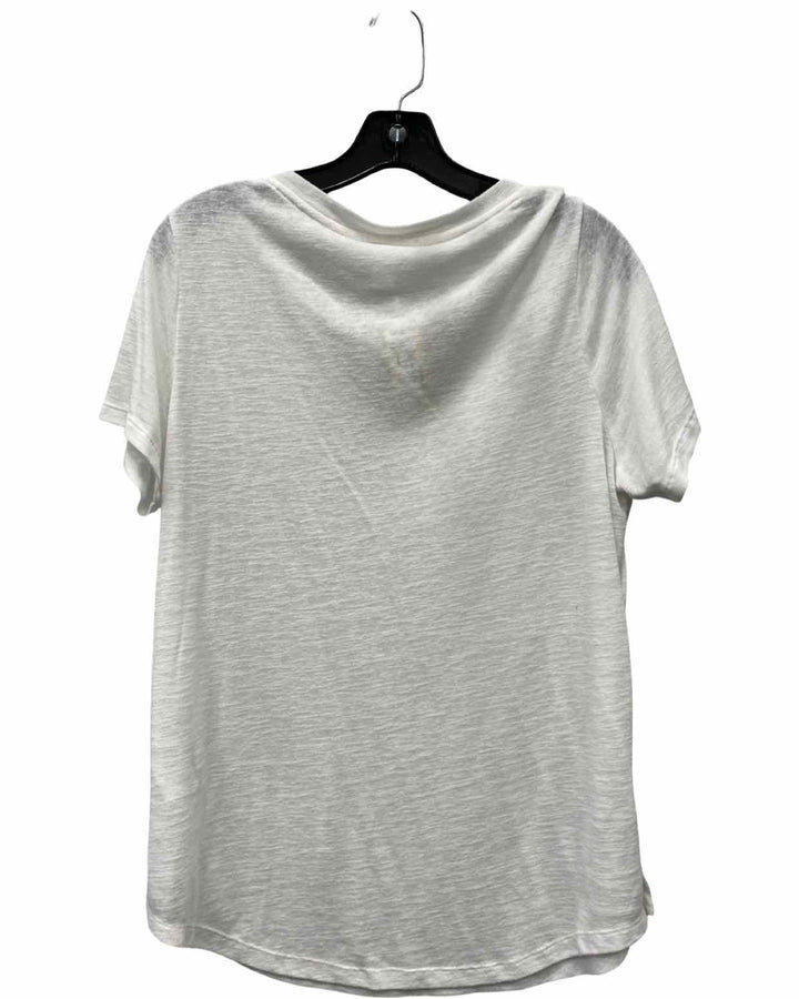 Athleta Size L White Short Sleeve Shirts